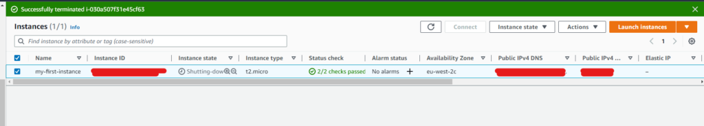 Terminate Ec2 instance