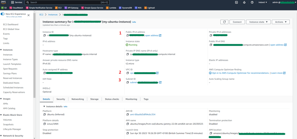 ec2 instance detail view